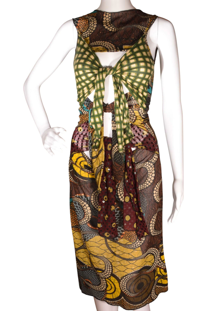 Jean Paul Gaultier Mesh Open Tie Front Dress - irvrsbl