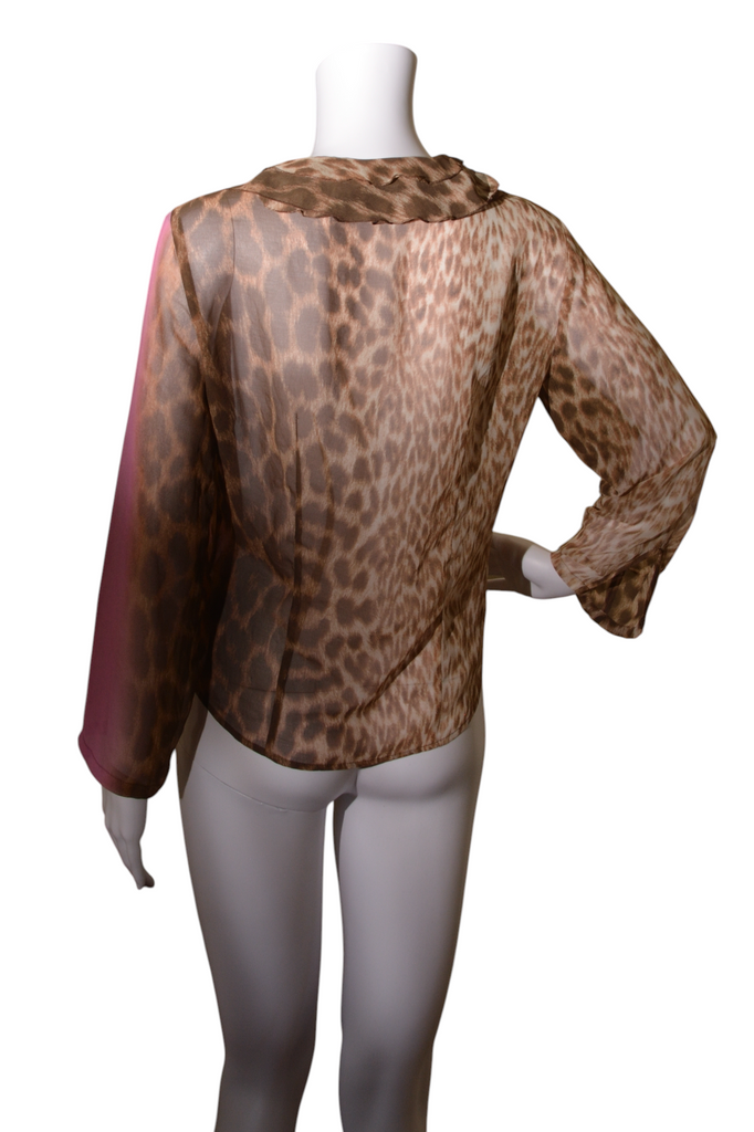 Roberto Cavalli Laceup Sheer Blouse - irvrsbl
