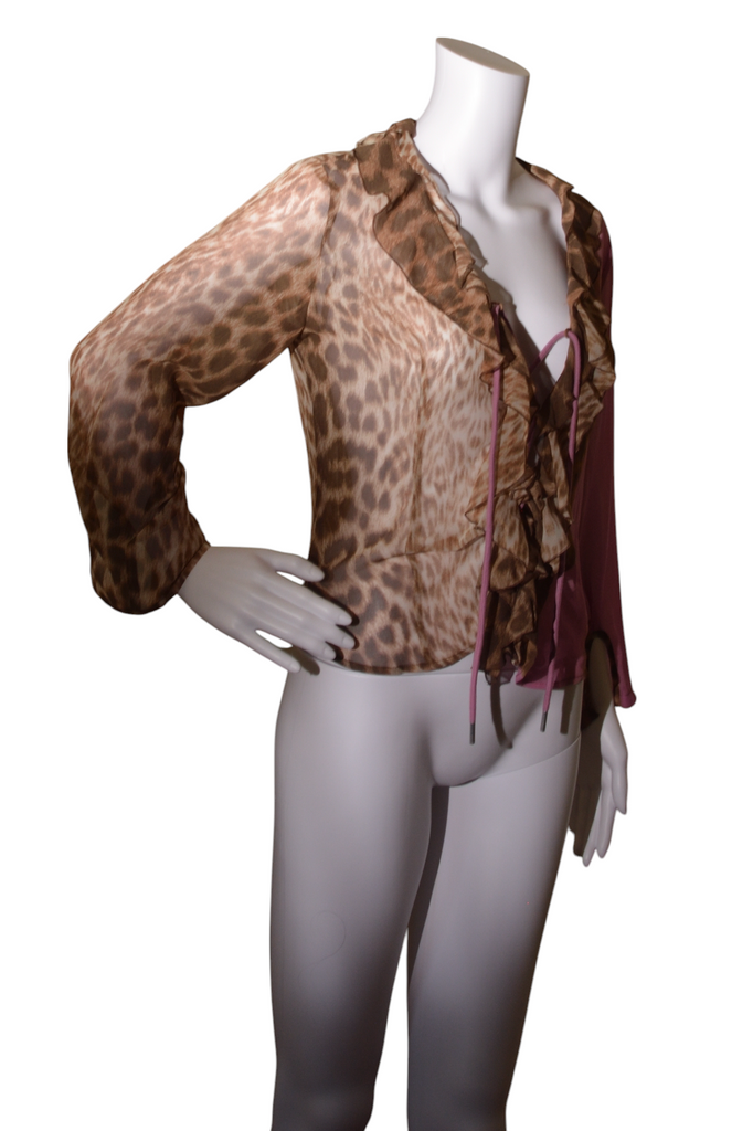 Roberto Cavalli Laceup Sheer Blouse - irvrsbl