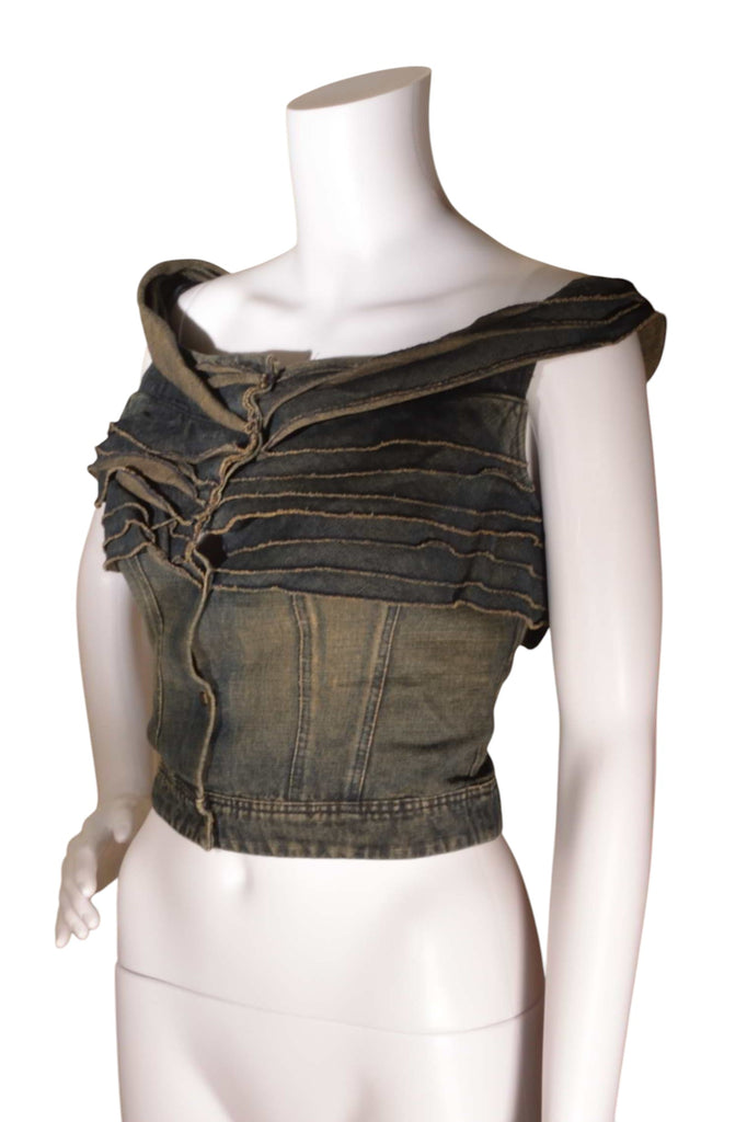 Valentino Off the Shoulder Denim Corset - irvrsbl