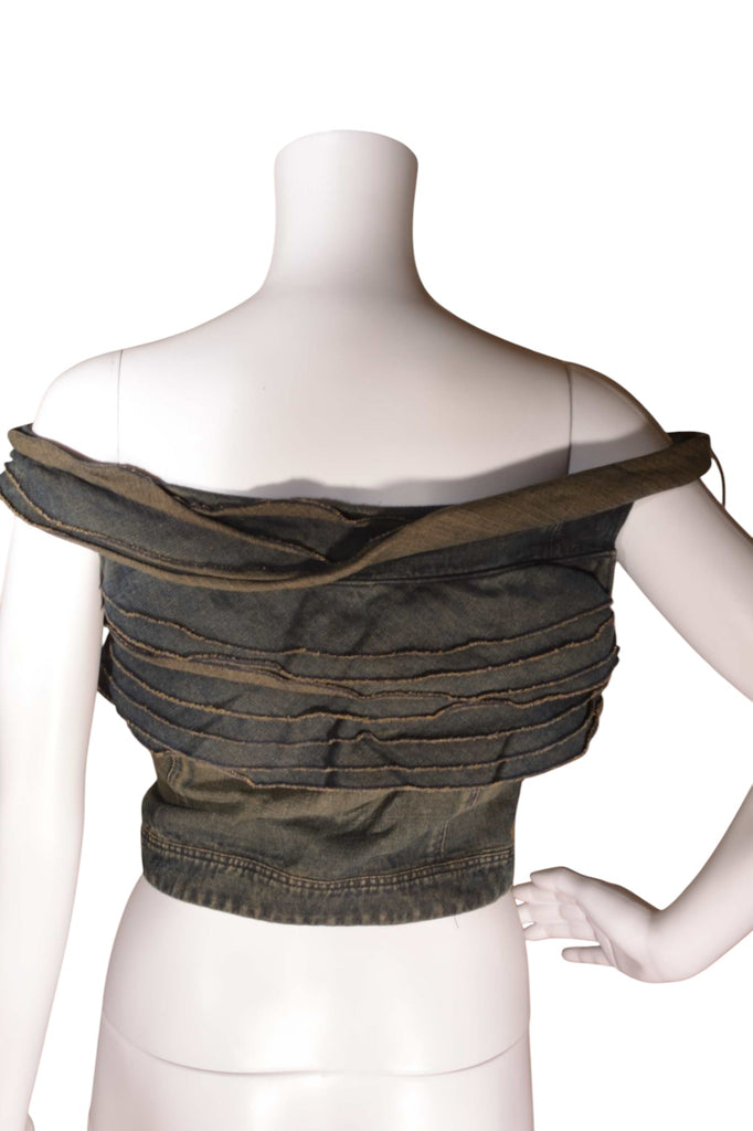 Valentino Off the Shoulder Denim Corset - irvrsbl