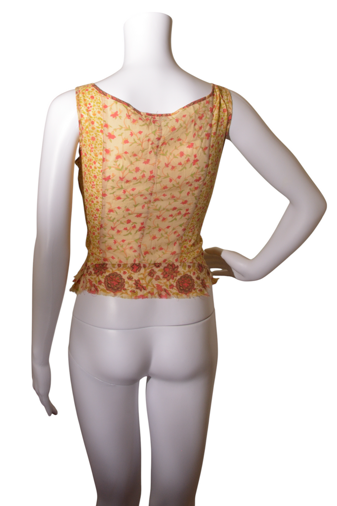Plein Sud 2003 Floral Raw Hem Top - irvrsbl