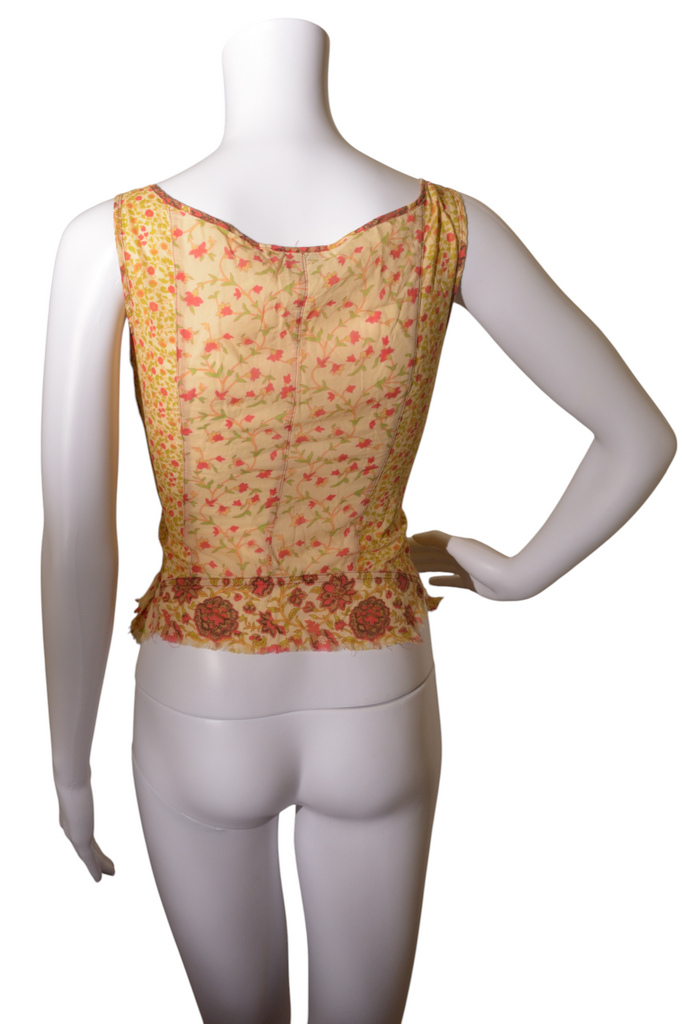 Plein Sud 2003 Floral Raw Hem Top - irvrsbl