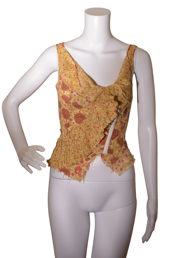Plein Sud 2003 Floral Raw Hem Top - irvrsbl
