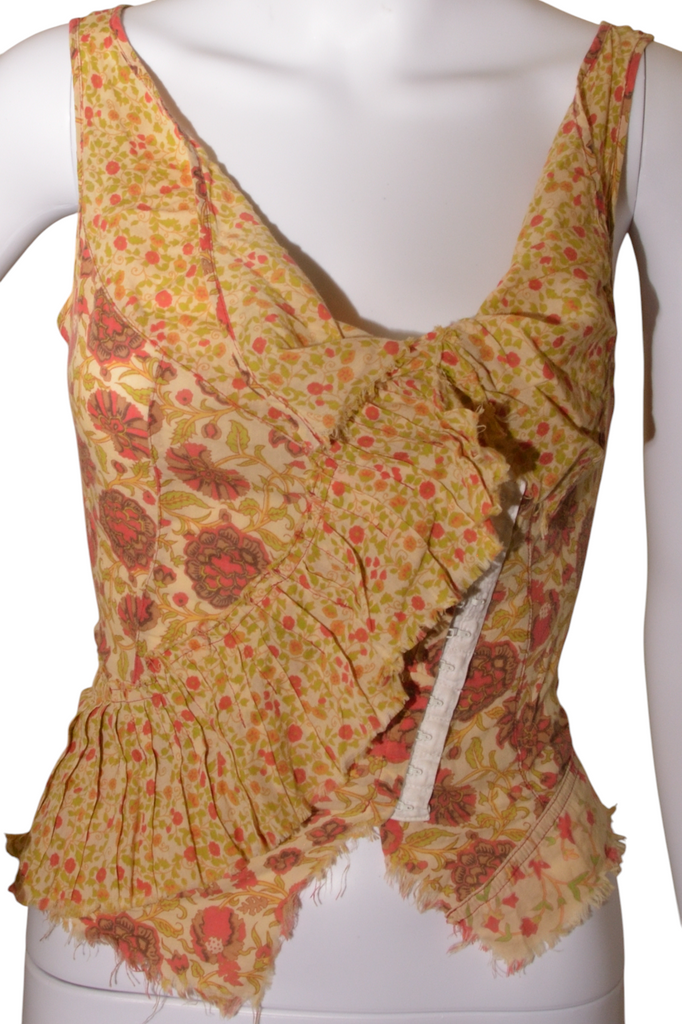 Plein Sud 2003 Floral Raw Hem Top - irvrsbl