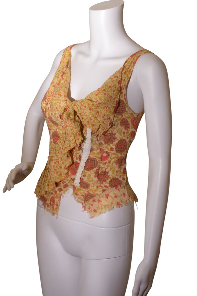 Plein Sud 2003 Floral Raw Hem Top - irvrsbl
