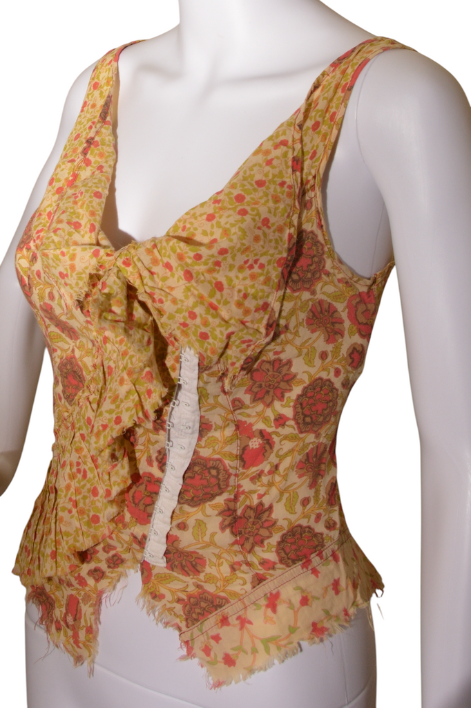 Plein Sud 2003 Floral Raw Hem Top - irvrsbl