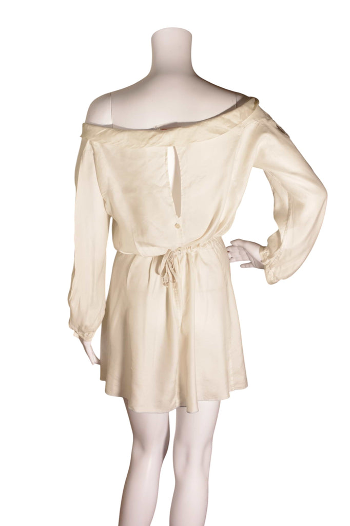 Prada Off the Shoulder Pleated Silk Dress - irvrsbl