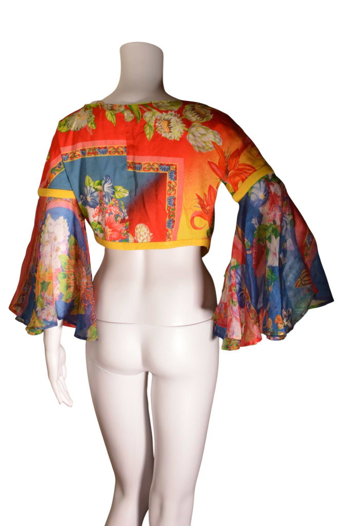 Versace Angel Sleeve Floral Top - irvrsbl