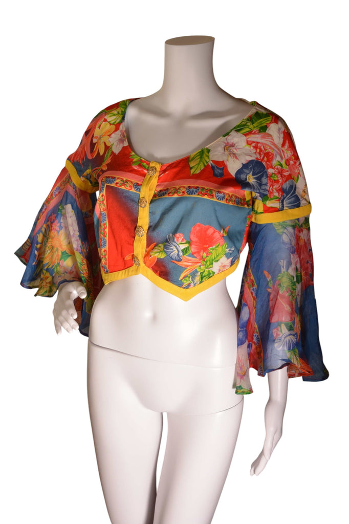 Versace Angel Sleeve Floral Top - irvrsbl