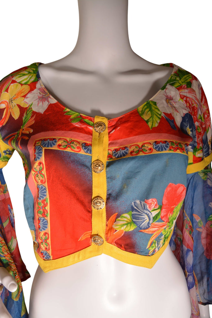 Versace Angel Sleeve Floral Top - irvrsbl