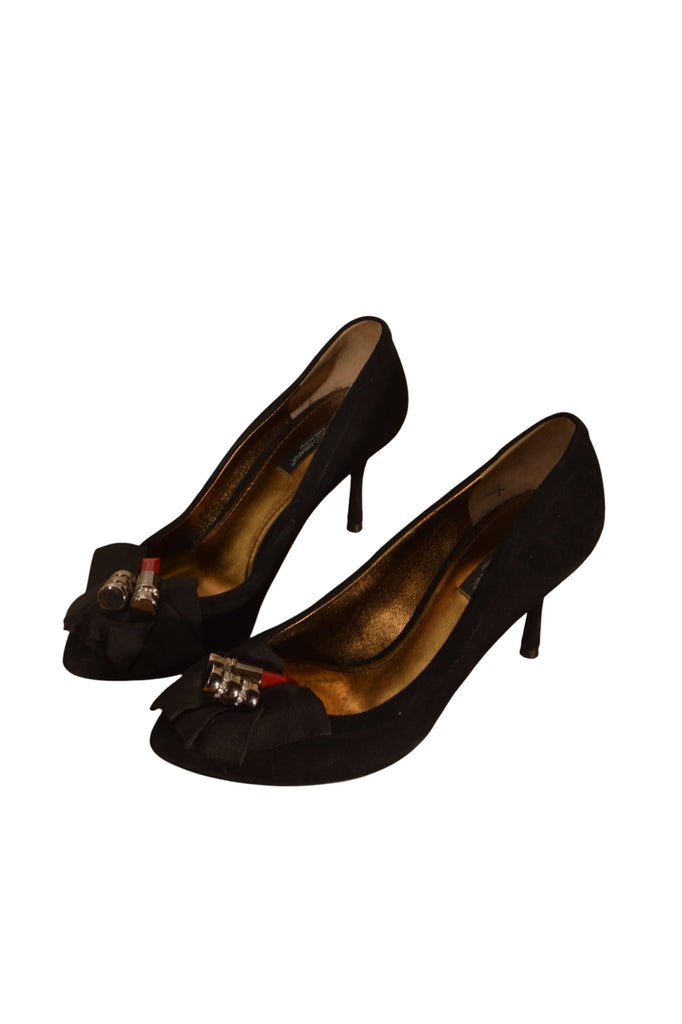 Dolce and Gabbana Lipstick Suede Pumps Heels 36 - irvrsbl