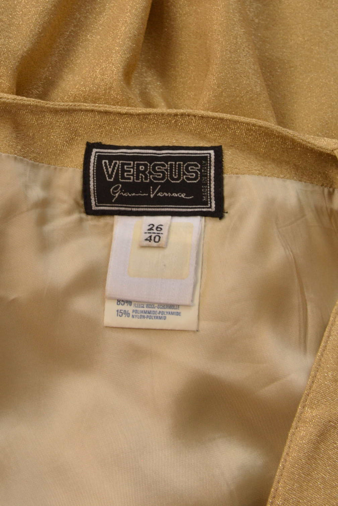 Versace One Sleeve Batwing Dress in Gold - irvrsbl