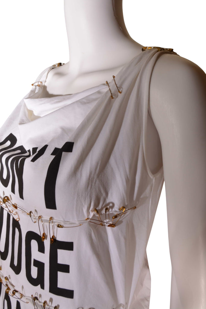Moschino Don’t Judge A Girl By Her Clothes Safety Pin Dress - irvrsbl