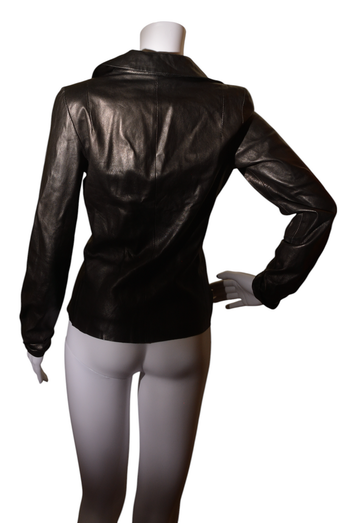 Roberto Cavalli Plunging Leather Top - irvrsbl