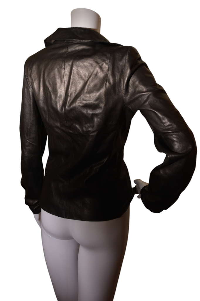Roberto Cavalli Plunging Leather Top - irvrsbl