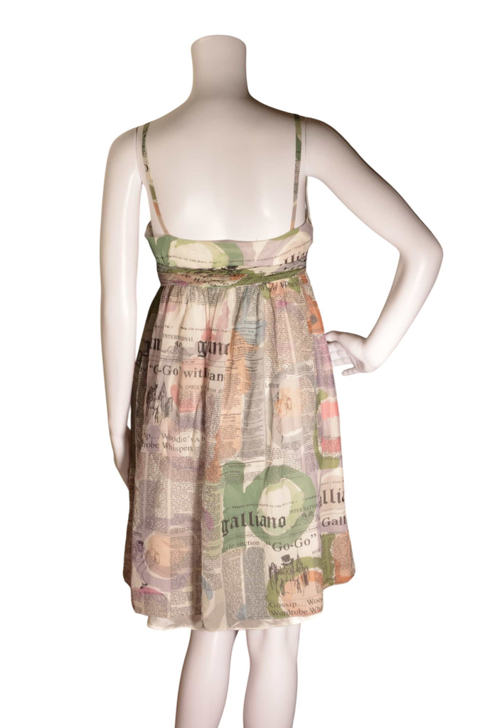 John Galliano Newspaper Print Dress - irvrsbl