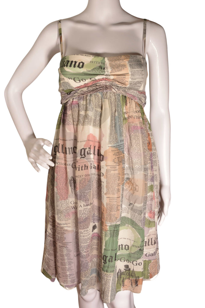 John Galliano Newspaper Print Dress - irvrsbl