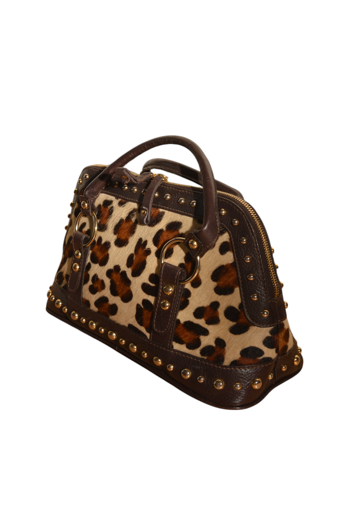 Blugirl Leopard Pony Hair Studded Bag - irvrsbl