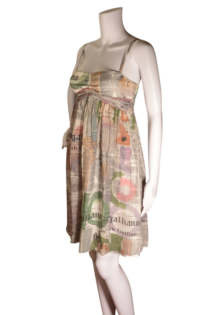 John Galliano Newspaper Print Dress - irvrsbl