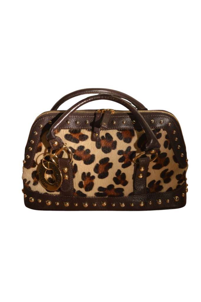Blugirl Leopard Pony Hair Studded Bag - irvrsbl