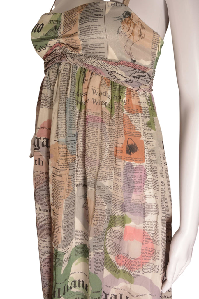 John Galliano Newspaper Print Dress - irvrsbl