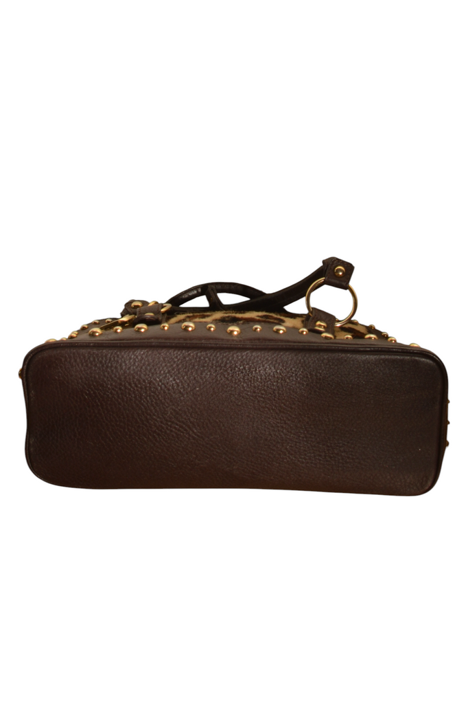Blugirl Leopard Pony Hair Studded Bag - irvrsbl