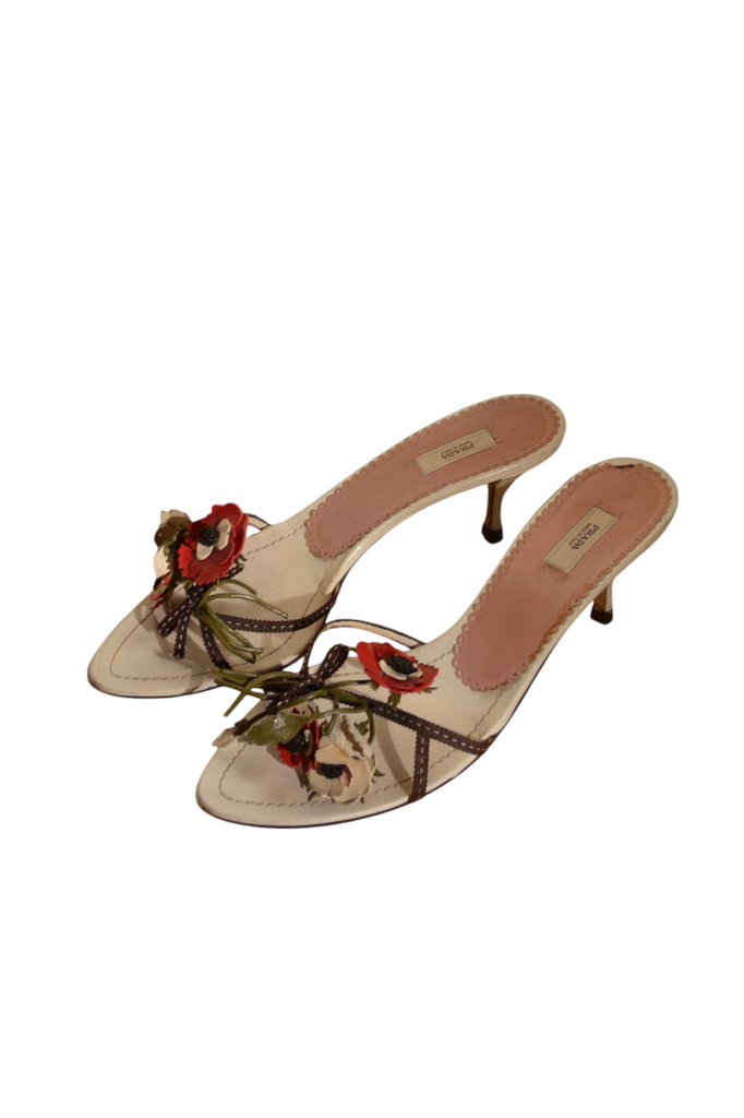 Prada 2002 Limited Edition Flower Heels - irvrsbl