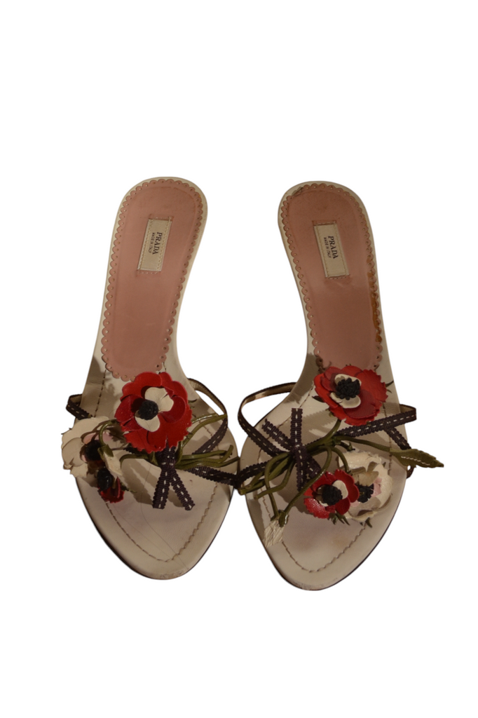 Prada 2002 Limited Edition Flower Heels - irvrsbl