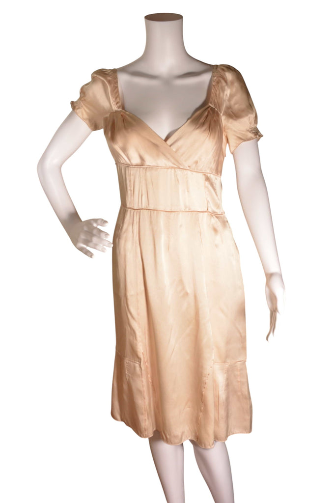 Miu Miu Satin Puff Sleeve Dress - irvrsbl