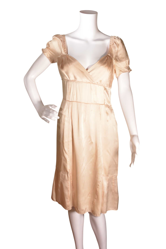 Miu Miu Satin Puff Sleeve Dress - irvrsbl