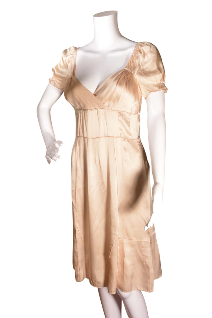 Miu Miu Satin Puff Sleeve Dress - irvrsbl