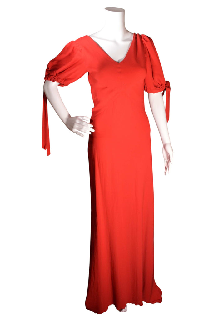 Valentino Puff Sleeve Red Gown - irvrsbl