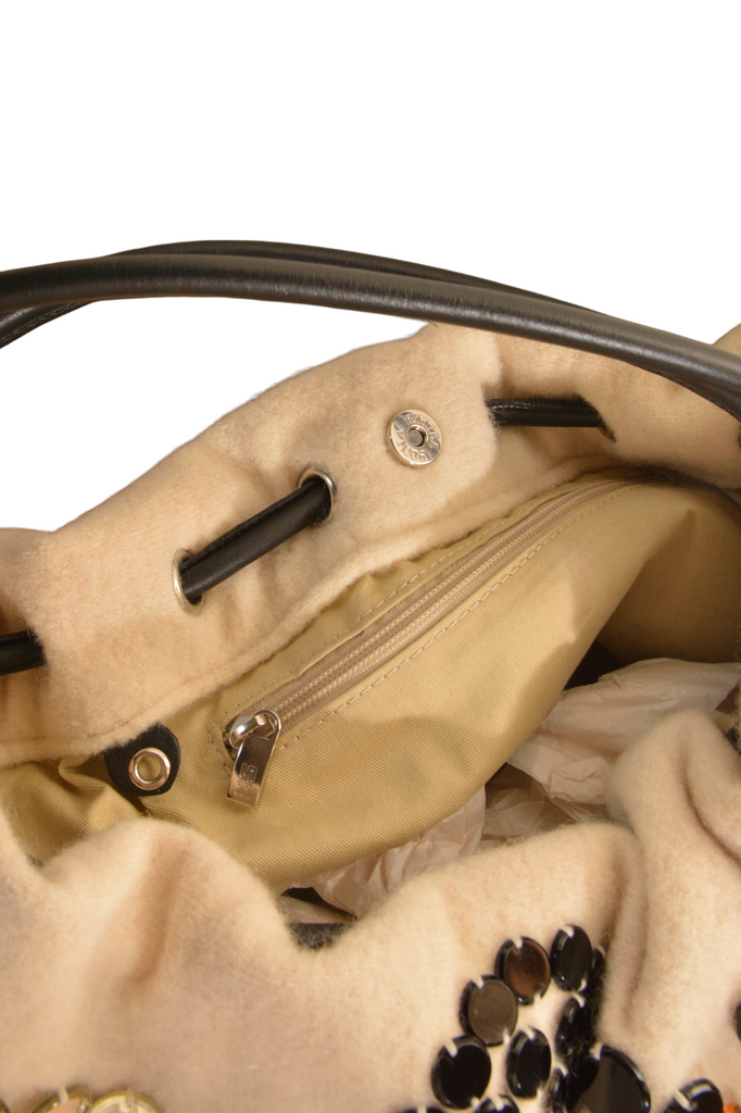 Sonia Rykiel Oversized Wool Domino Bag - irvrsbl