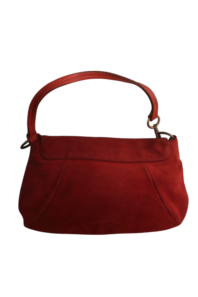 Yves Saint Laurent Nadja Red Suede Rose Bag - irvrsbl