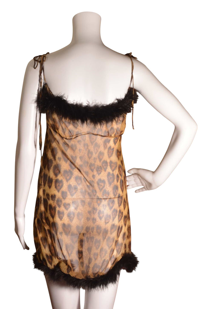 Moschino Sheer Fluffy Leopard Print Dress - irvrsbl