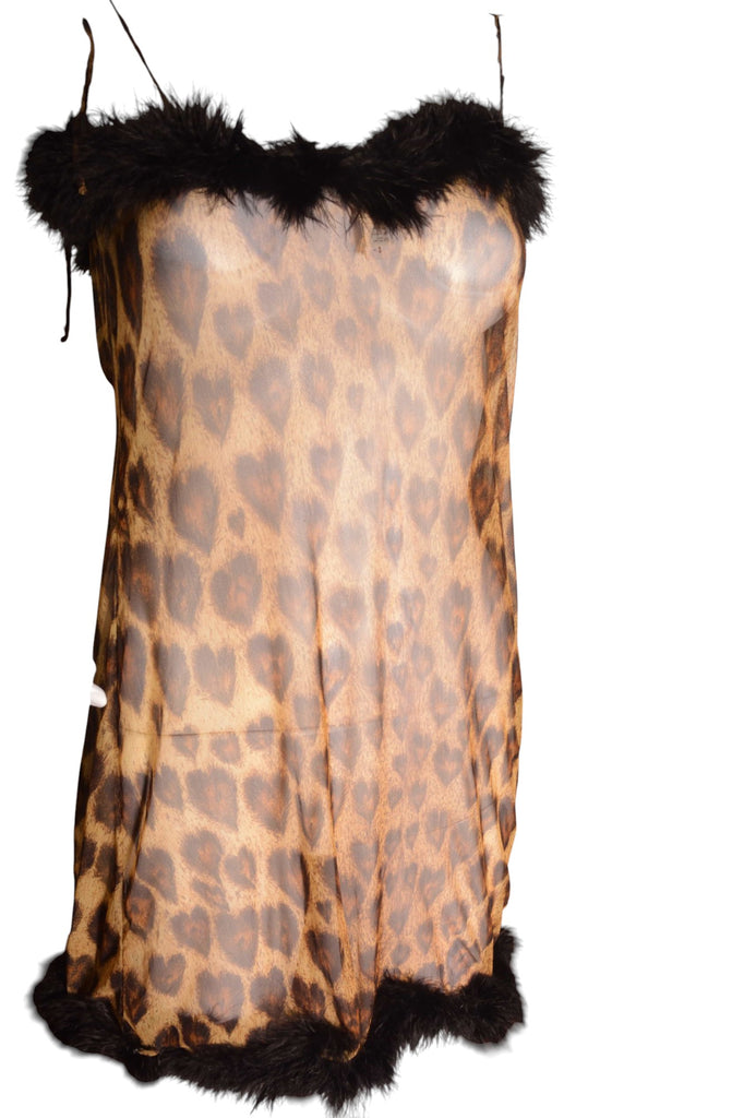 Moschino Sheer Fluffy Leopard Print Dress - irvrsbl