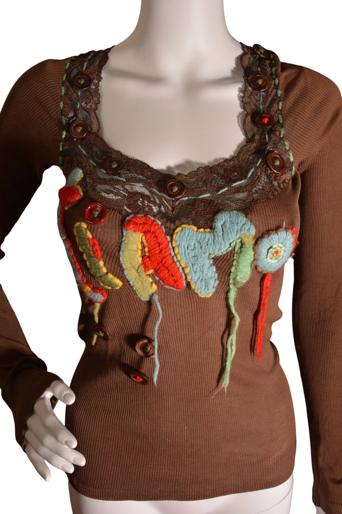 Dolce and Gabbana Ti Amo Top with Crochet Detail - irvrsbl