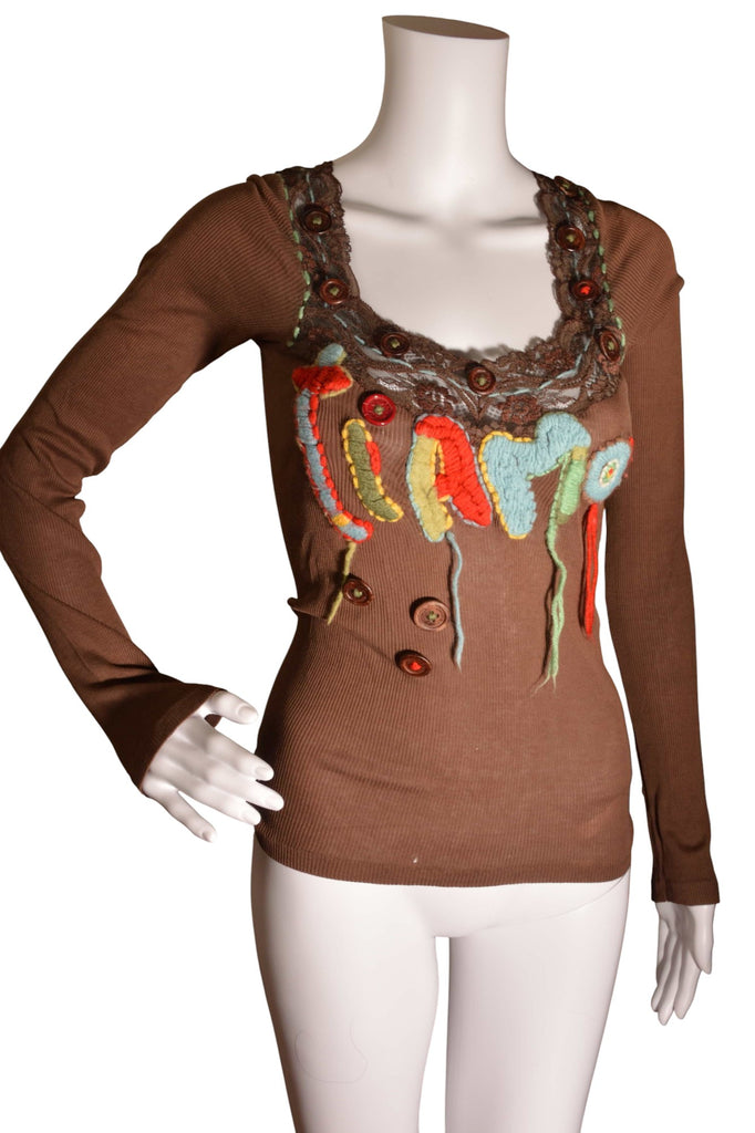 Dolce and Gabbana Ti Amo Top with Crochet Detail - irvrsbl