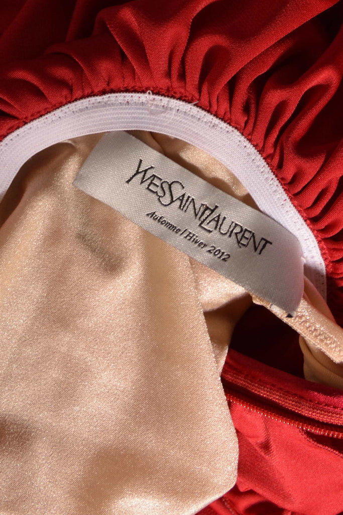 Yves Saint Laurent F/W 2012 Red Draped Dress - irvrsbl