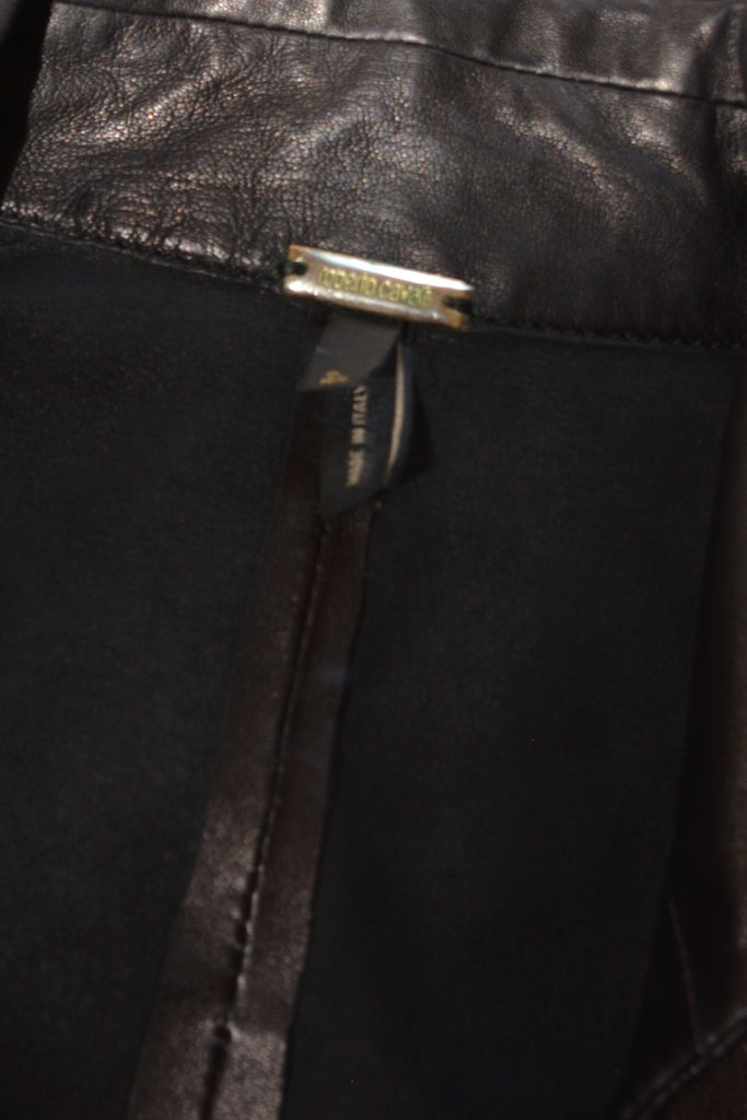 Roberto Cavalli Plunging Leather Top - irvrsbl