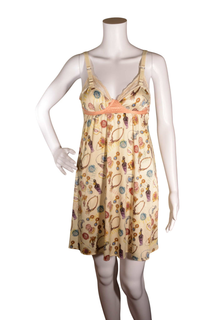 John Galliano Vintage Print Babydoll Bustier Dress - irvrsbl