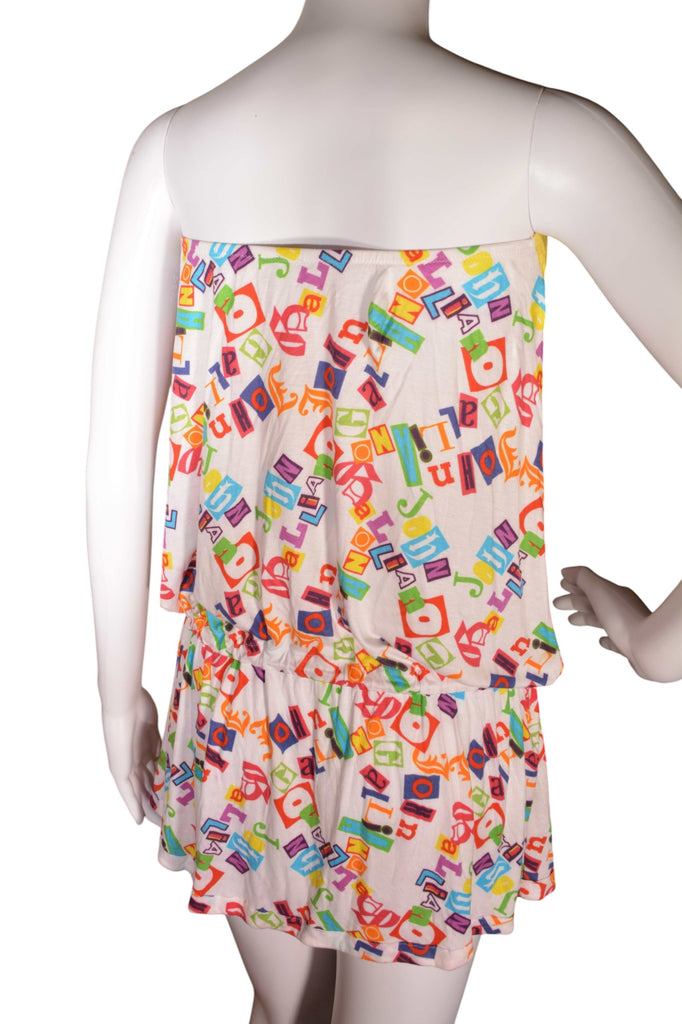 John Galliano Drop Waisted Ransom Note Tube Dress - irvrsbl