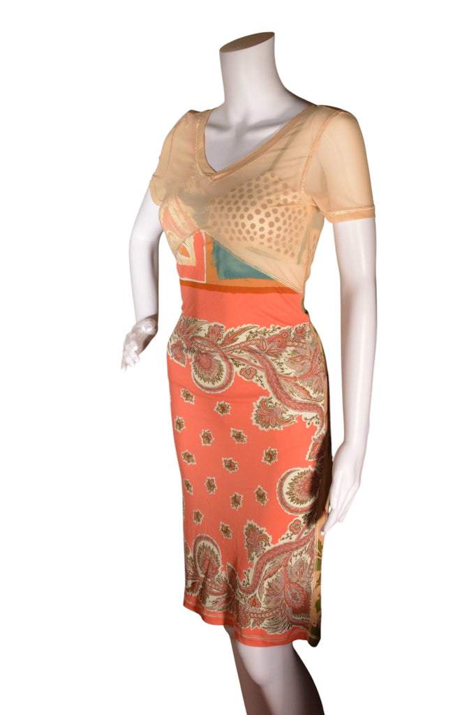 Jean Paul Gaultier Paisley and Bird Print Dress with Matching Bra c. 1998-1999 - irvrsbl