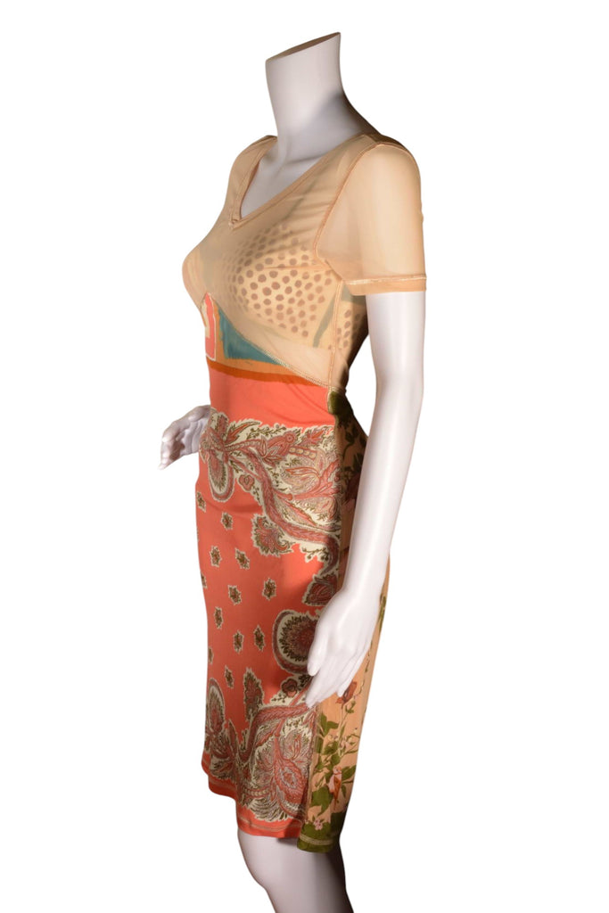 Jean Paul Gaultier Paisley and Bird Print Dress with Matching Bra c. 1998-1999 - irvrsbl