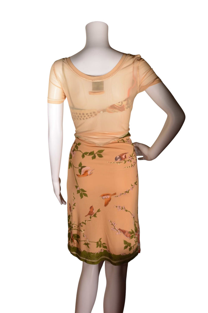 Jean Paul Gaultier Paisley and Bird Print Dress with Matching Bra c. 1998-1999 - irvrsbl