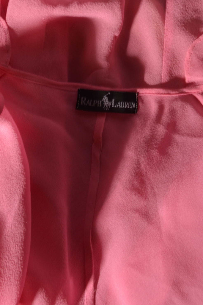 Ralph Lauren Silk Sheer Ruffle Top in Pink - irvrsbl