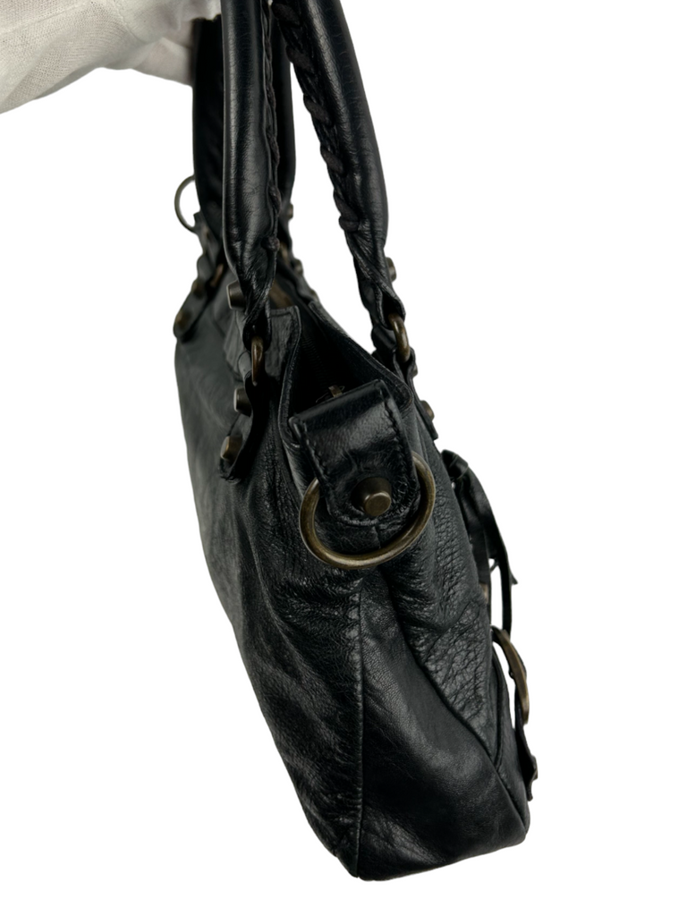 Balenciaga The First Motorcycle Bag in Black - irvrsbl