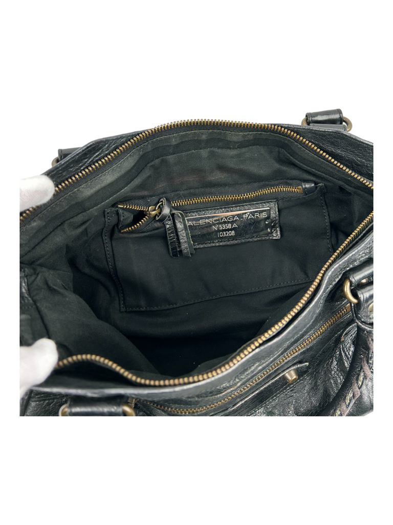 Balenciaga The First Motorcycle Bag in Black - irvrsbl