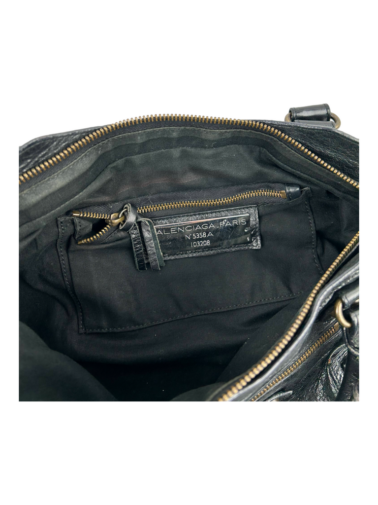 Balenciaga The First Motorcycle Bag in Black - irvrsbl